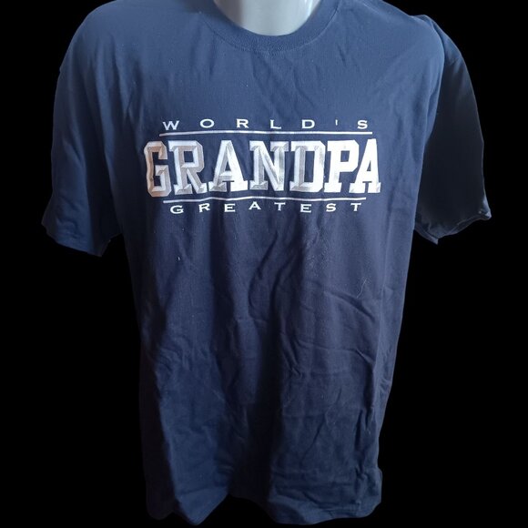 Vintage Men's T-shirt Y2K Worlds Greatest Grandpa Crewneck NEW NWOT DAD - Picture 1 of 3